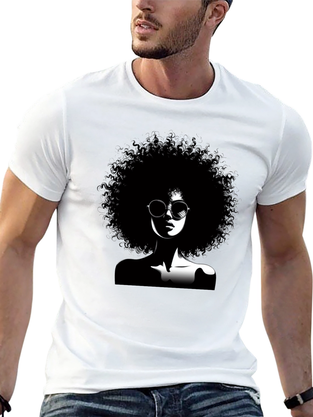 Afro Silhouette Graphic T-Shirt - Unisex Cotton Tee