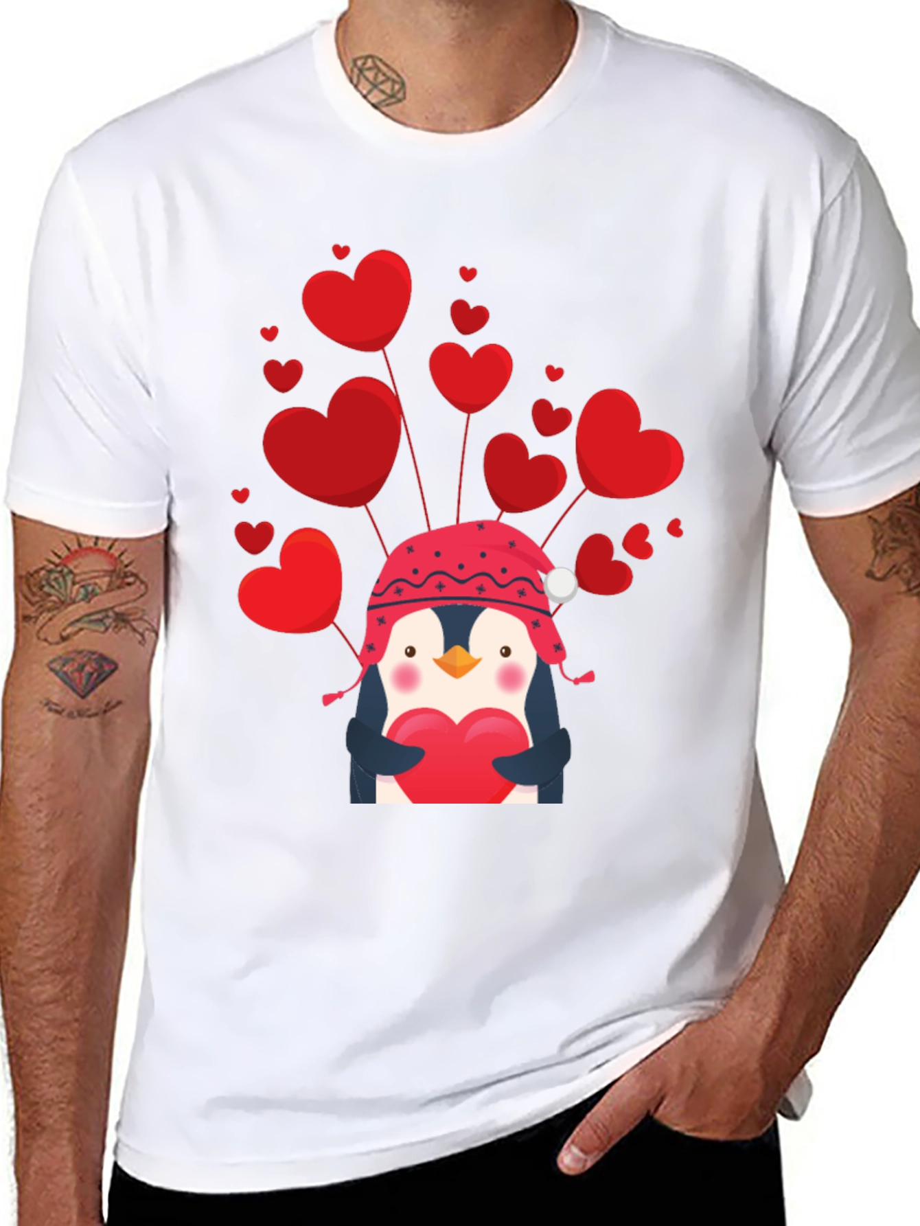 Valentines Penguin Heart T-Shirt