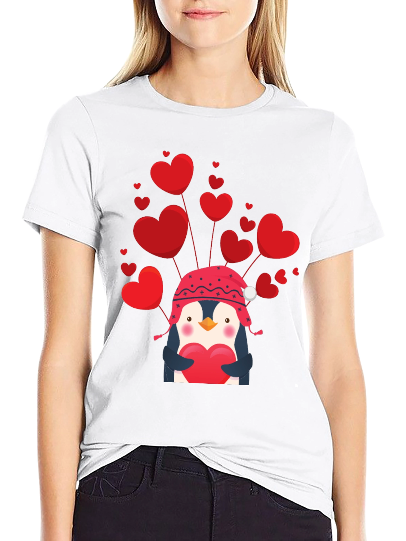 Valentines Penguin Heart T-Shirt