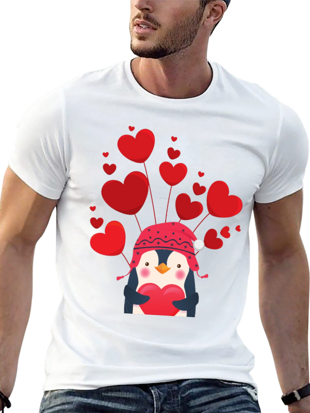 Valentines Penguin Heart T-Shirt
