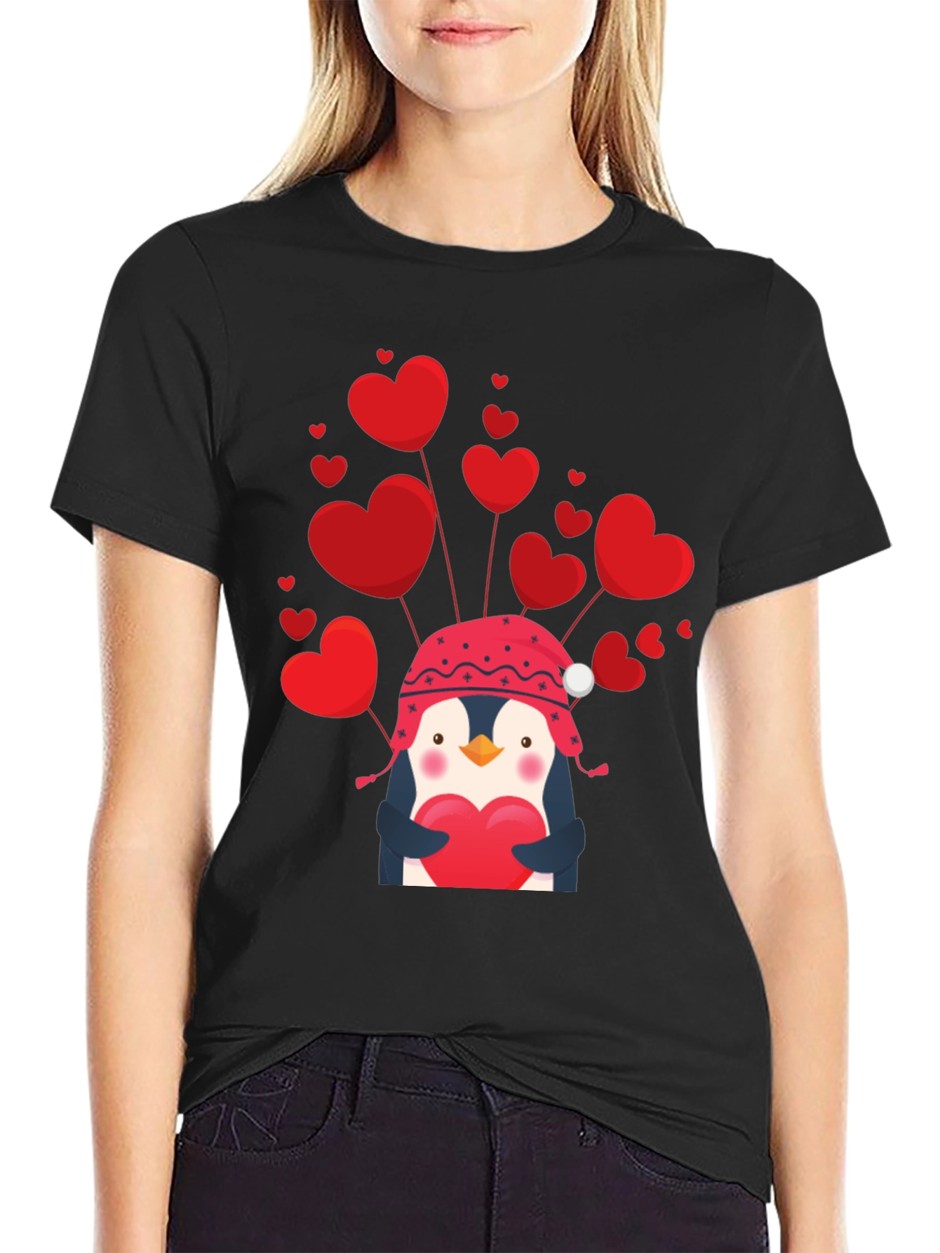 Valentines Penguin Heart T-Shirt