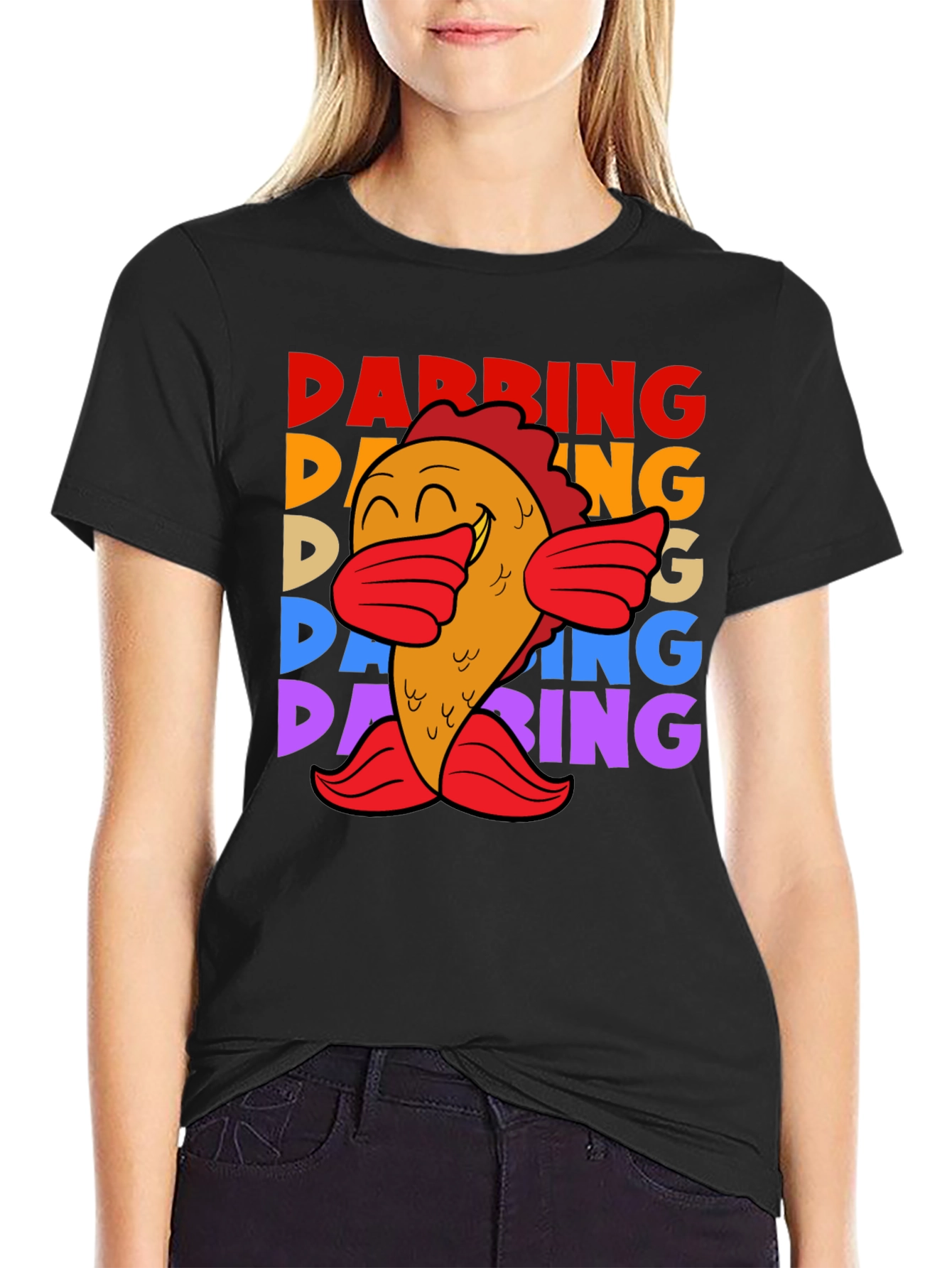 Dabbing Fish Graphic Tee - Fun Unique Trendy