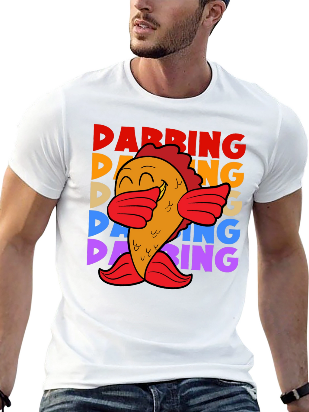 Dabbing Fish Graphic Tee - Fun Unique Trendy