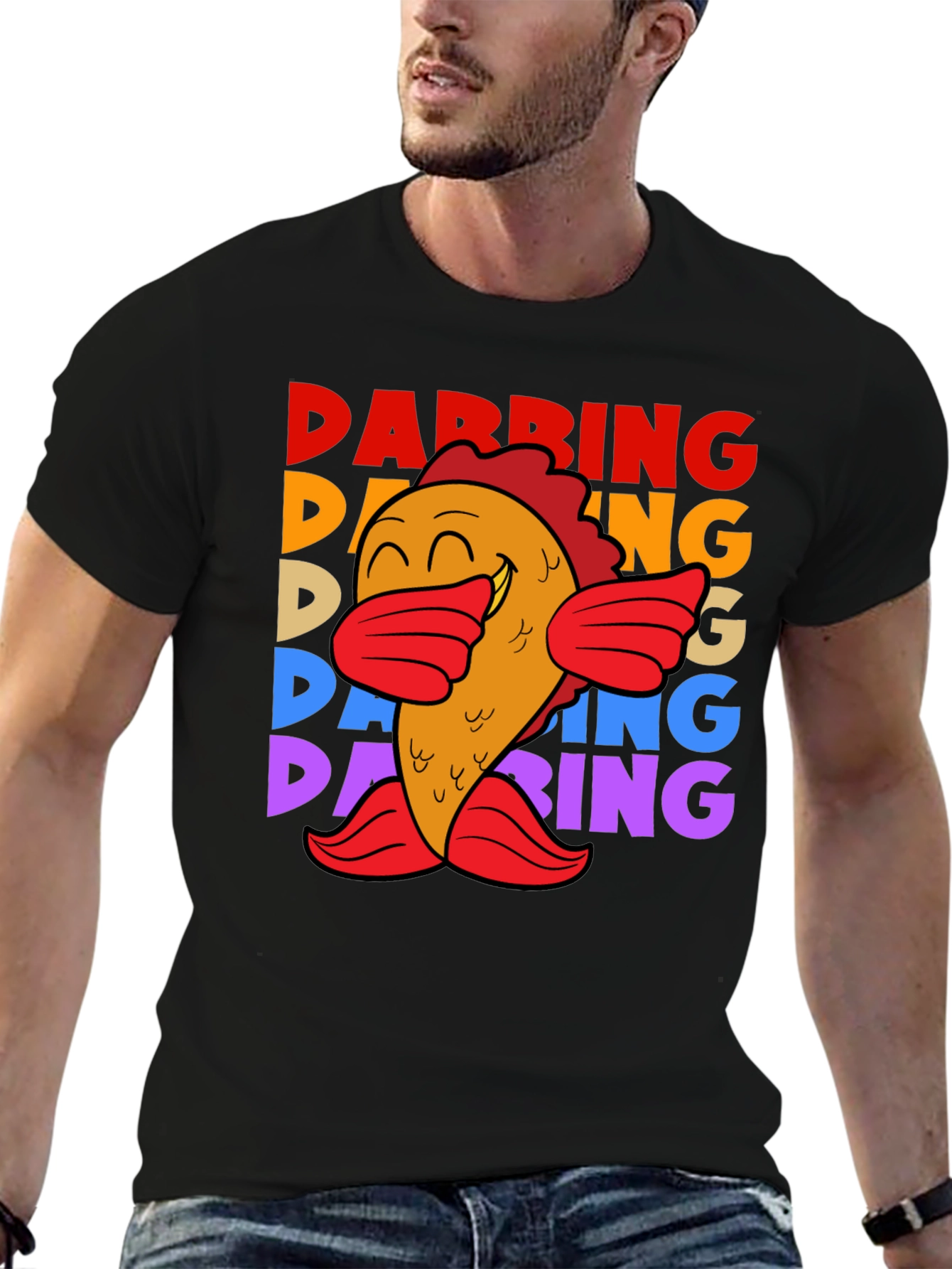 Dabbing Fish Graphic Tee - Fun Unique Trendy