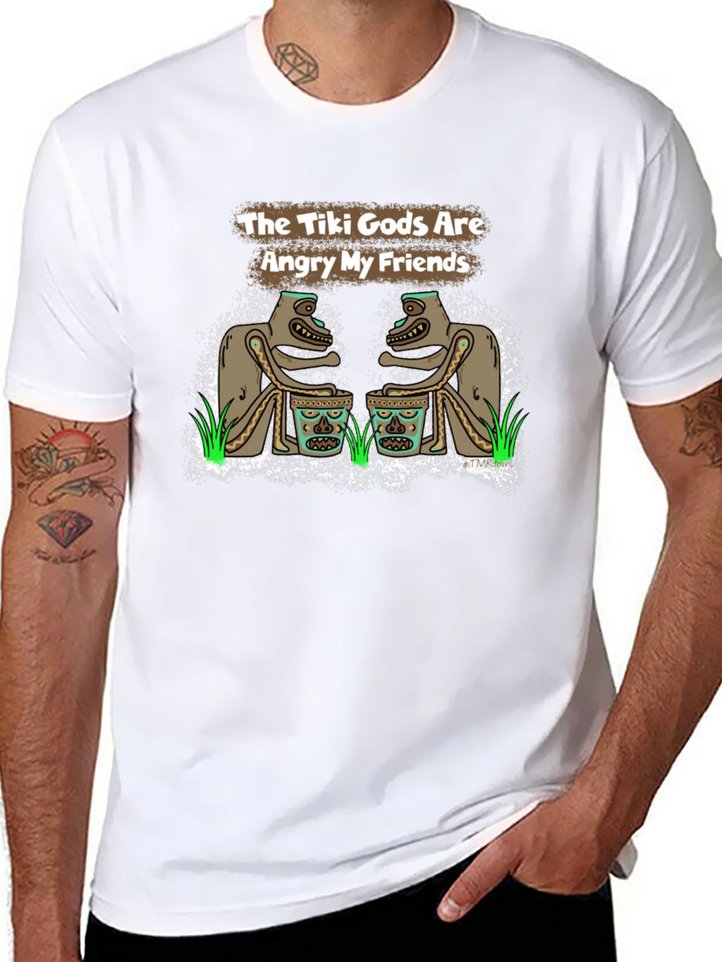 The Tiki Gods Are Angry My Friends Black T-Shirt
