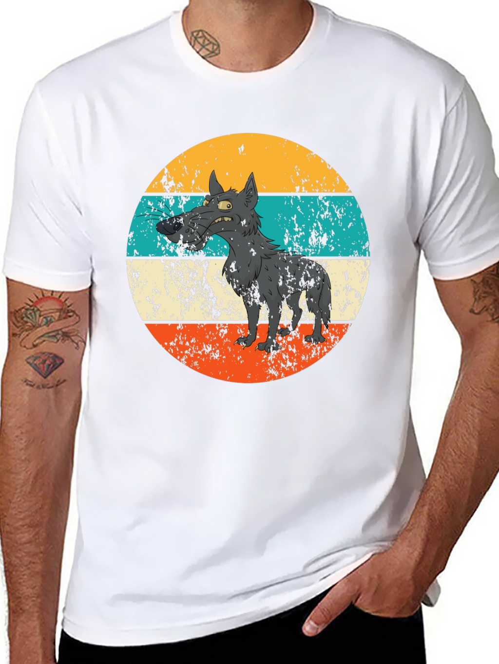 Retro Grumpy Wolf Graphic Tee
