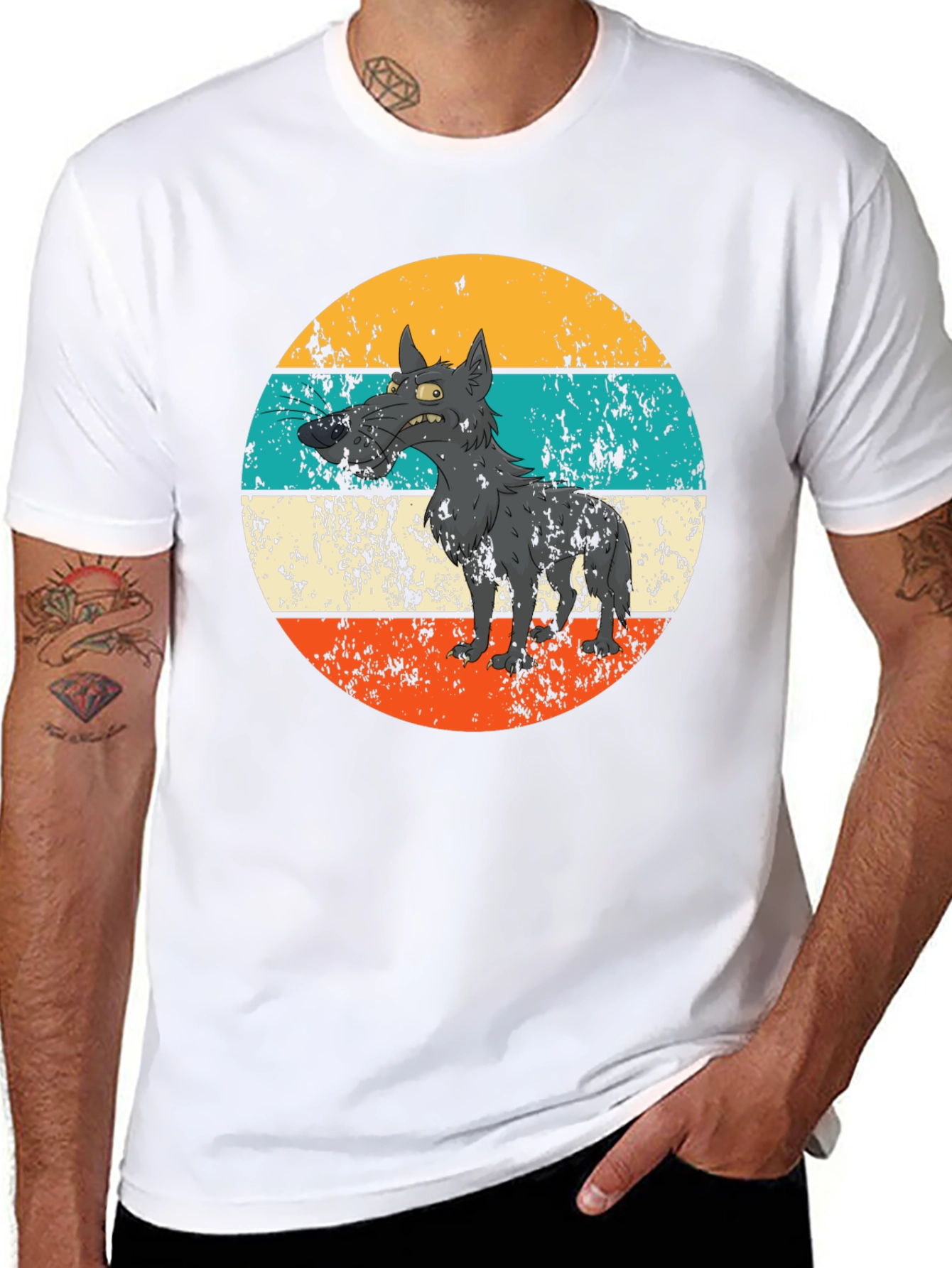 Retro Grumpy Wolf Graphic Tee