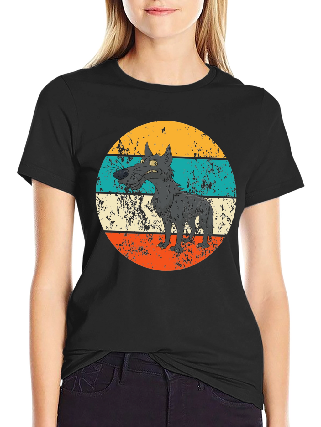 Retro Grumpy Wolf Graphic Tee