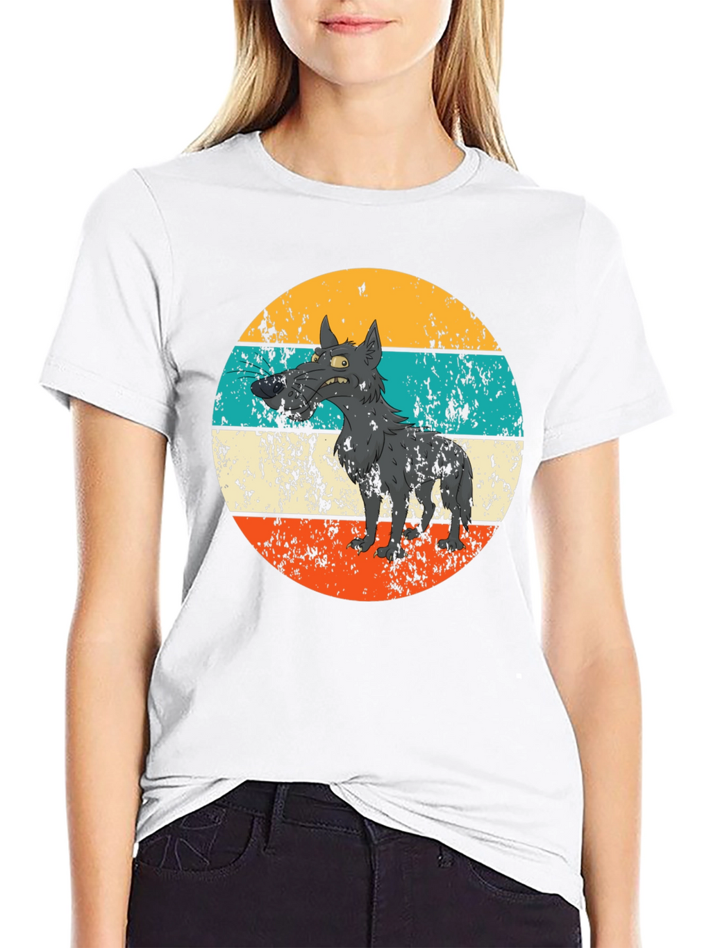 Retro Grumpy Wolf Graphic Tee