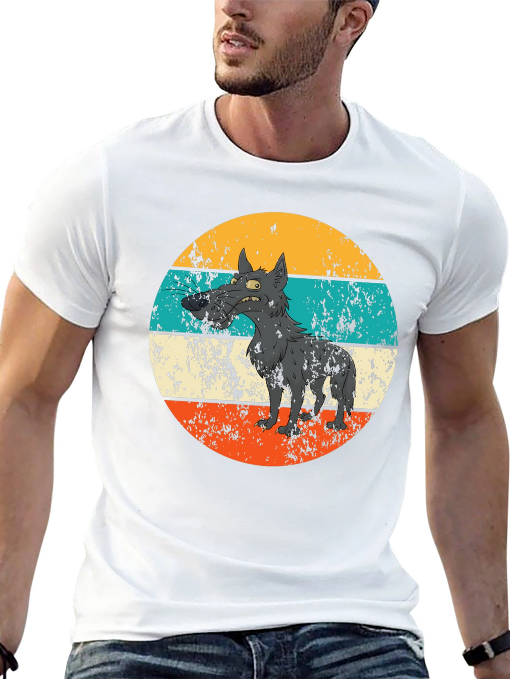 Retro Grumpy Wolf Graphic Tee