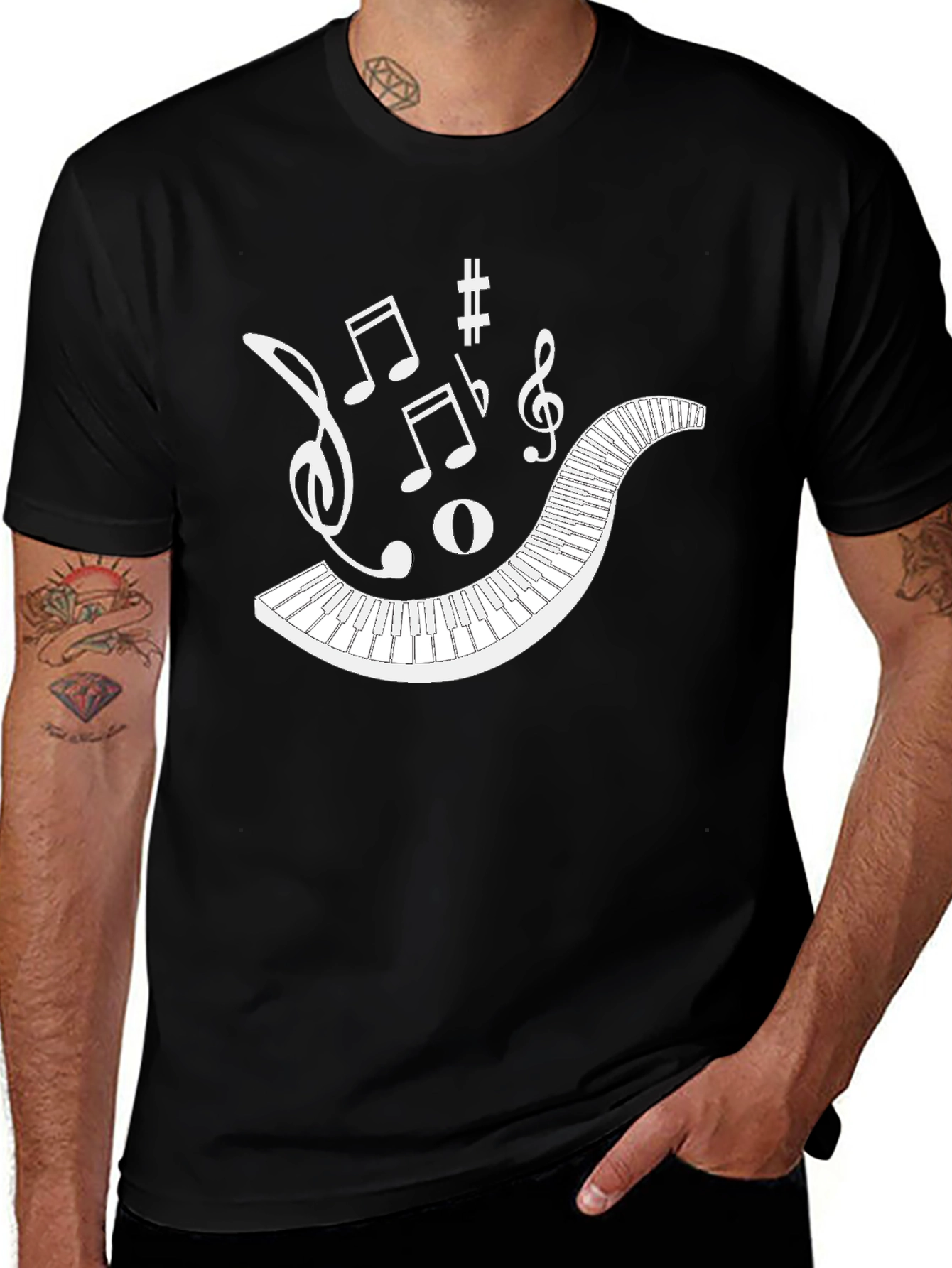 Musical Piano Keys T-Shirt - Black