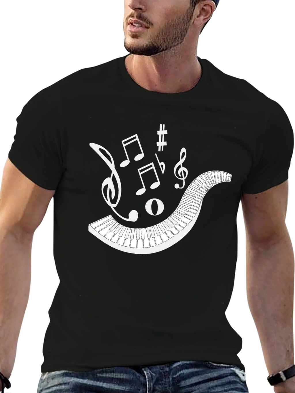 Musical Piano Keys T-Shirt - Black