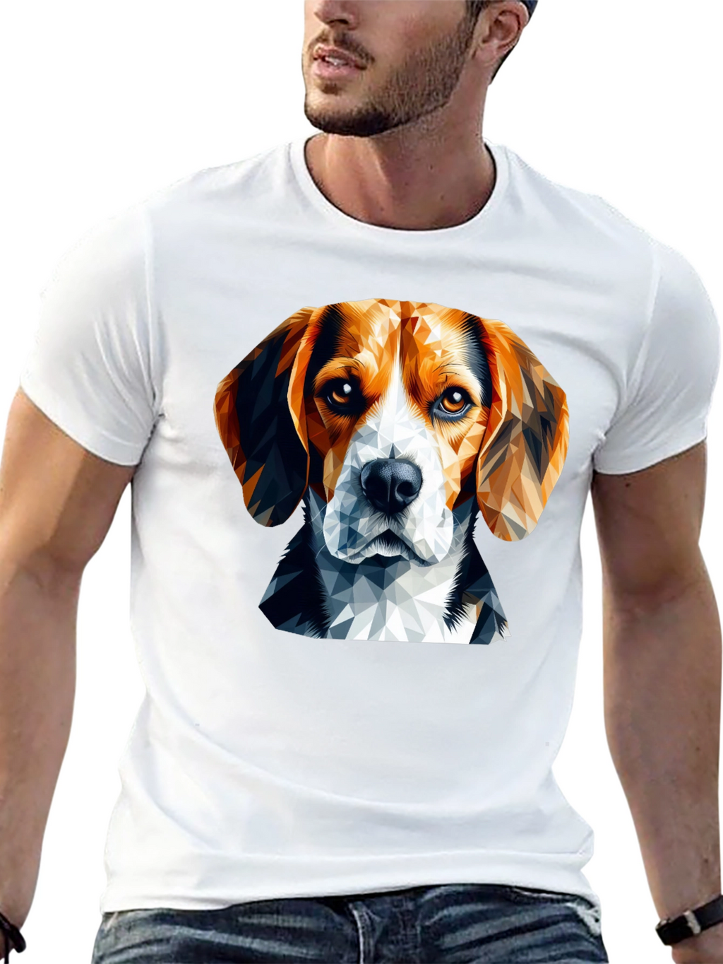 Geometric Beagle Dog Graphic T-Shirt