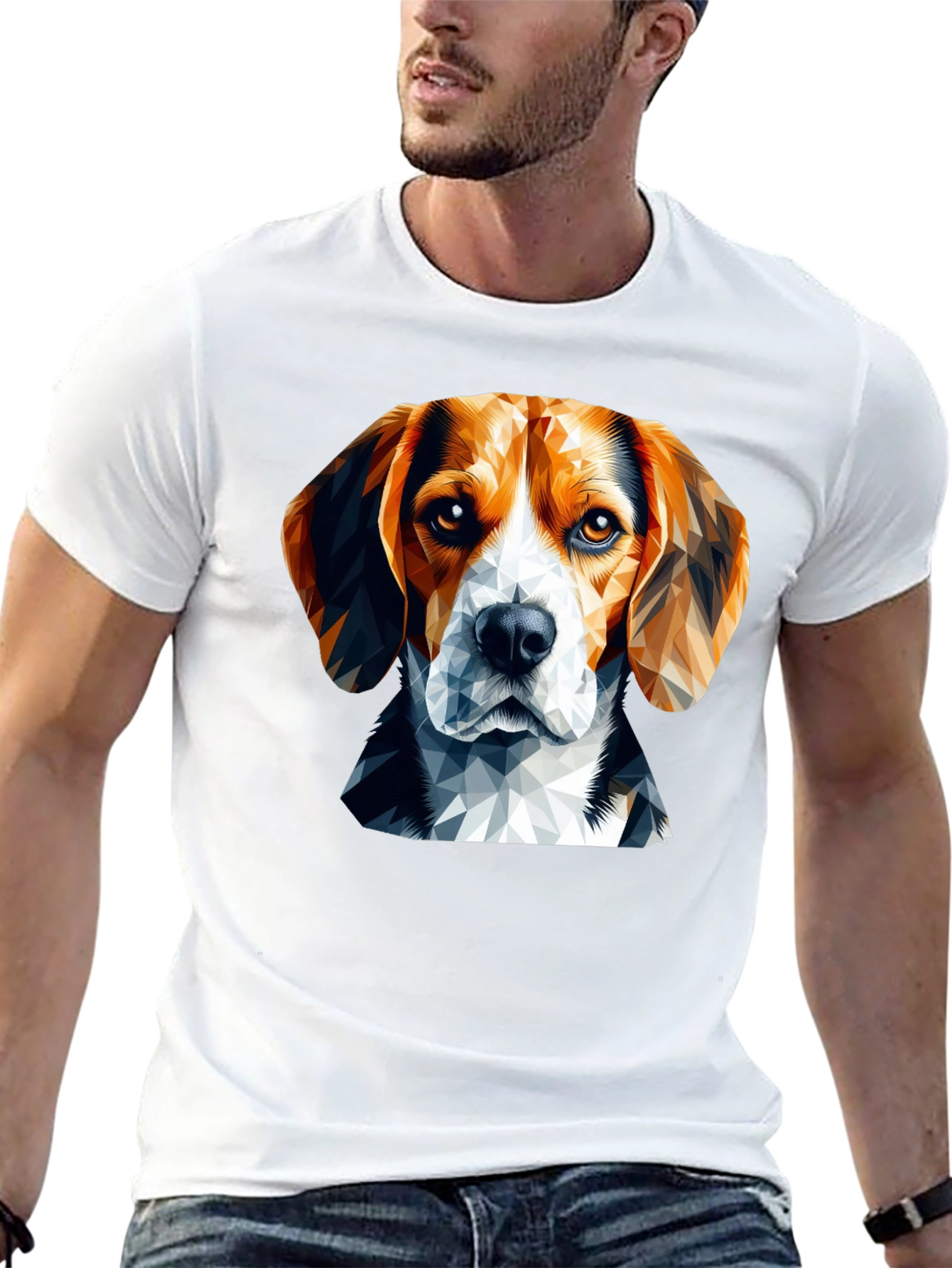 Geometric Beagle Dog Graphic T-Shirt