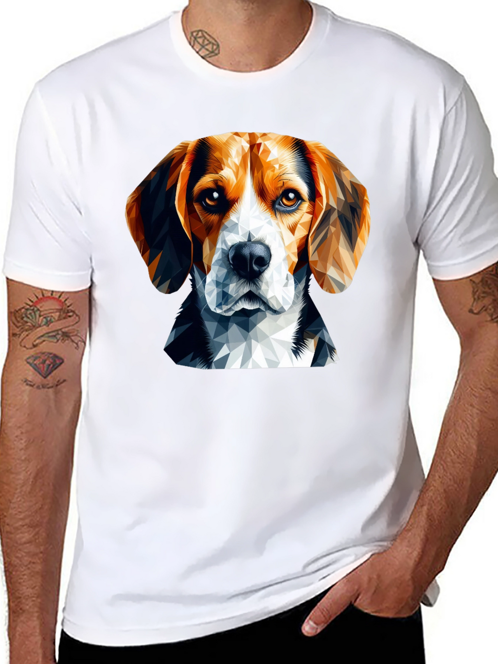 Geometric Beagle Dog Graphic T-Shirt