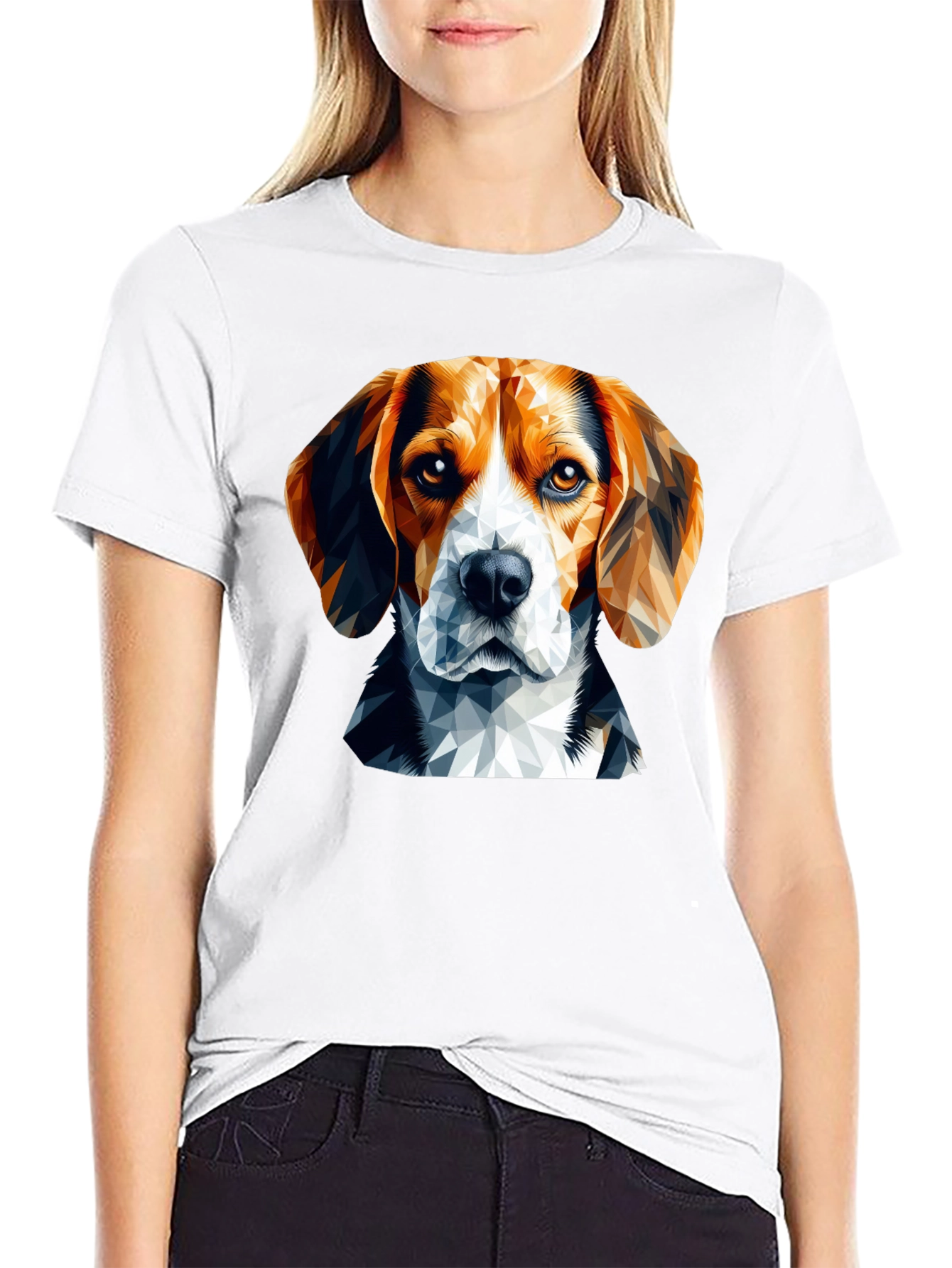 Geometric Beagle Dog Graphic T-Shirt
