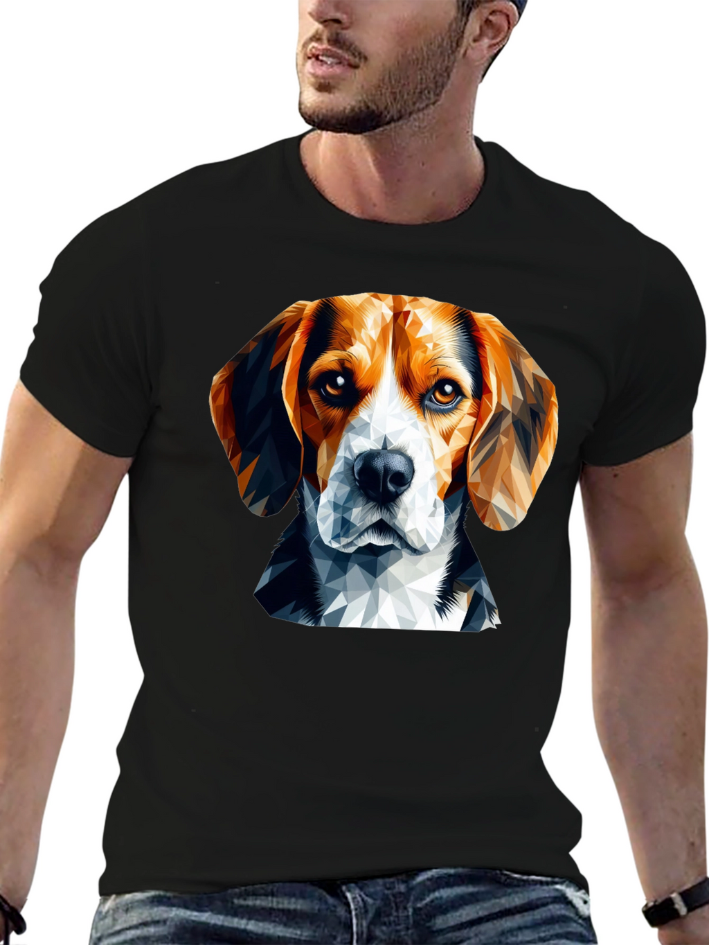 Geometric Beagle Dog Graphic T-Shirt