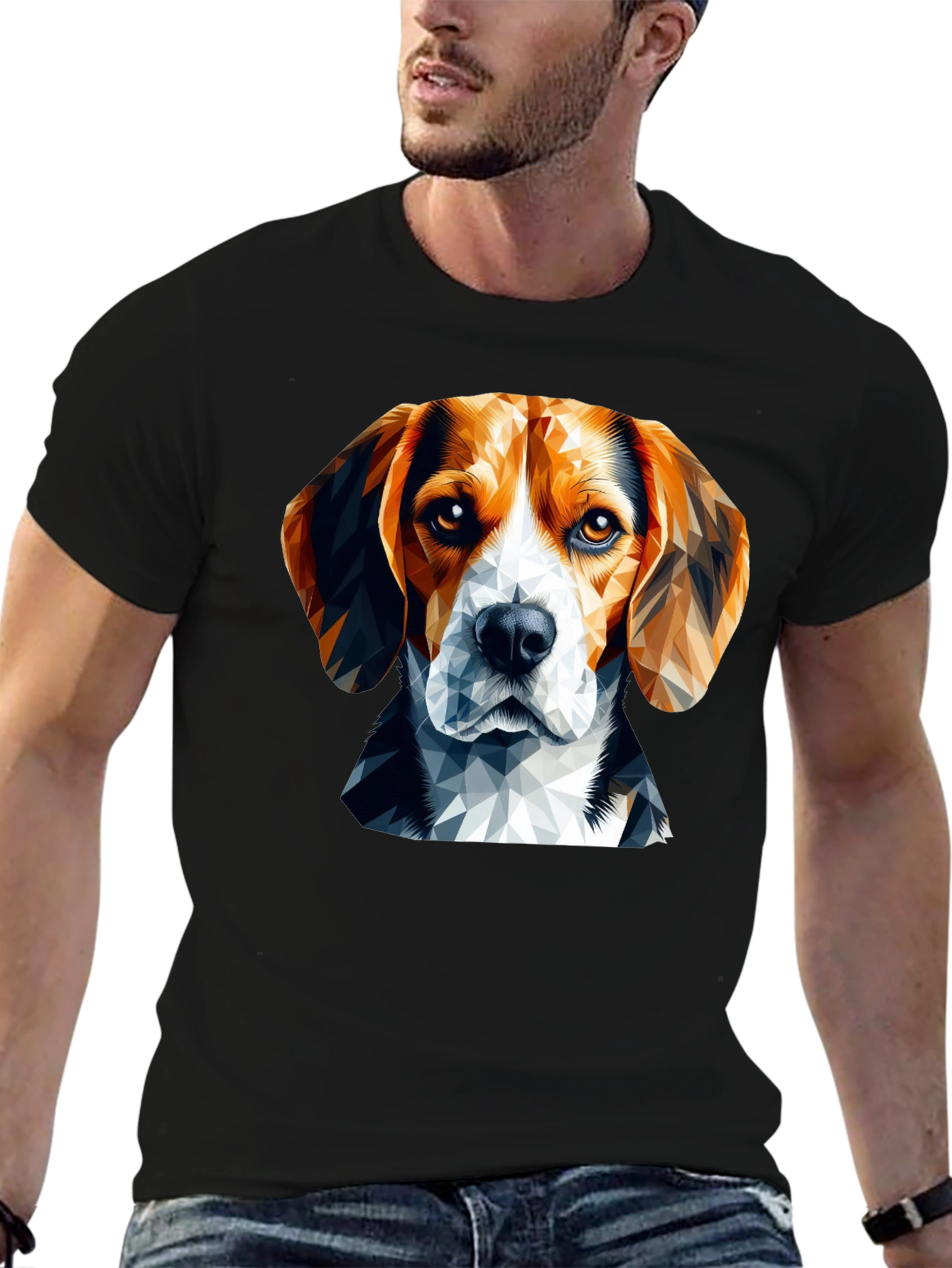 Geometric Beagle Dog Graphic T-Shirt