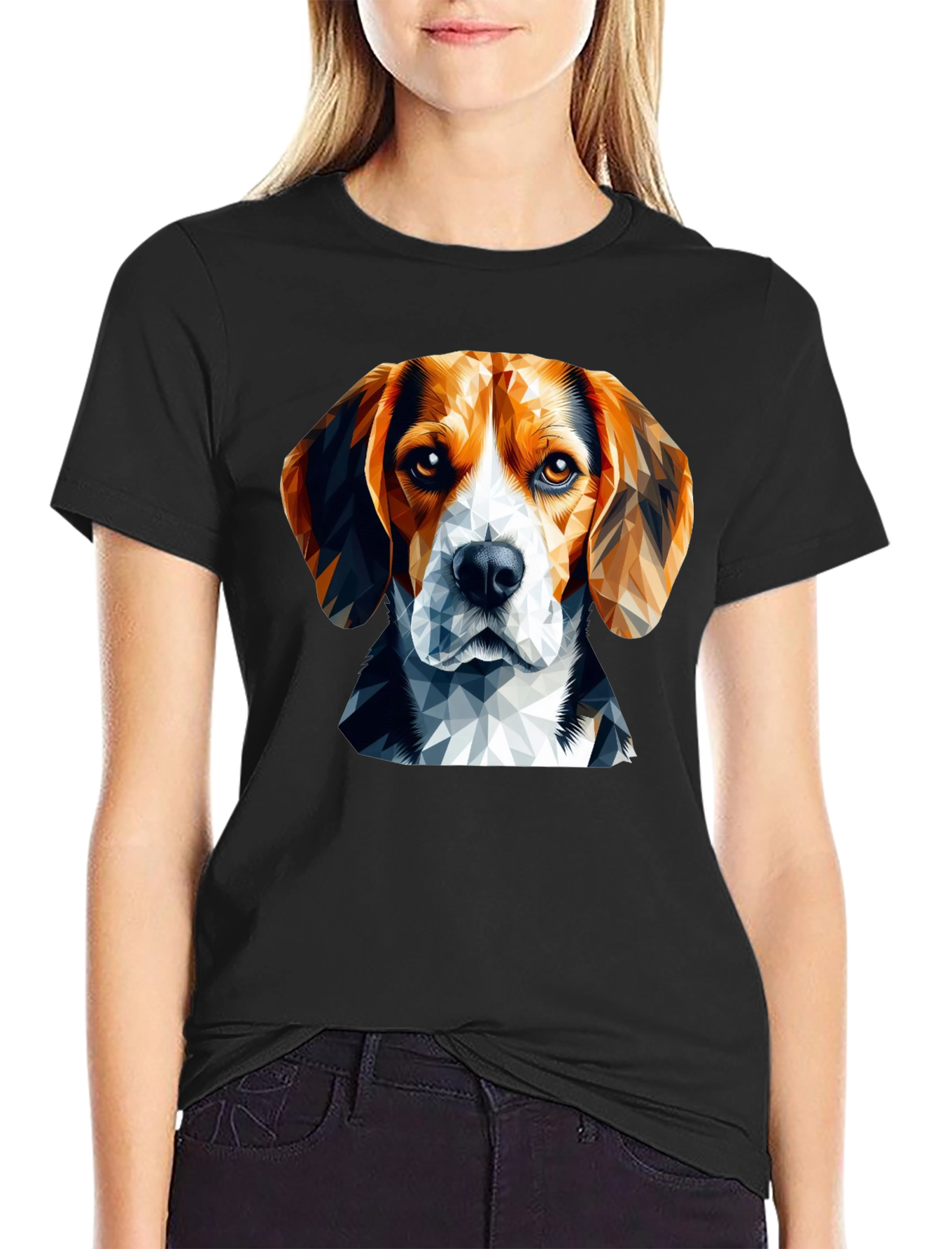 Geometric Beagle Dog Graphic T-Shirt