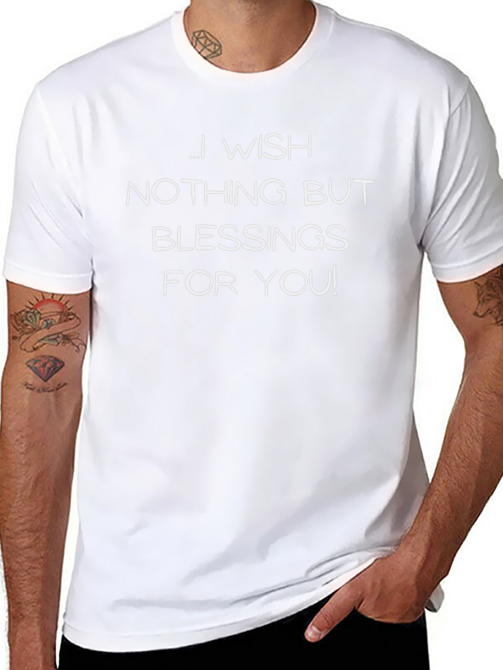 Blessings Graphic Tee - Black Crew Neck T-Shirt