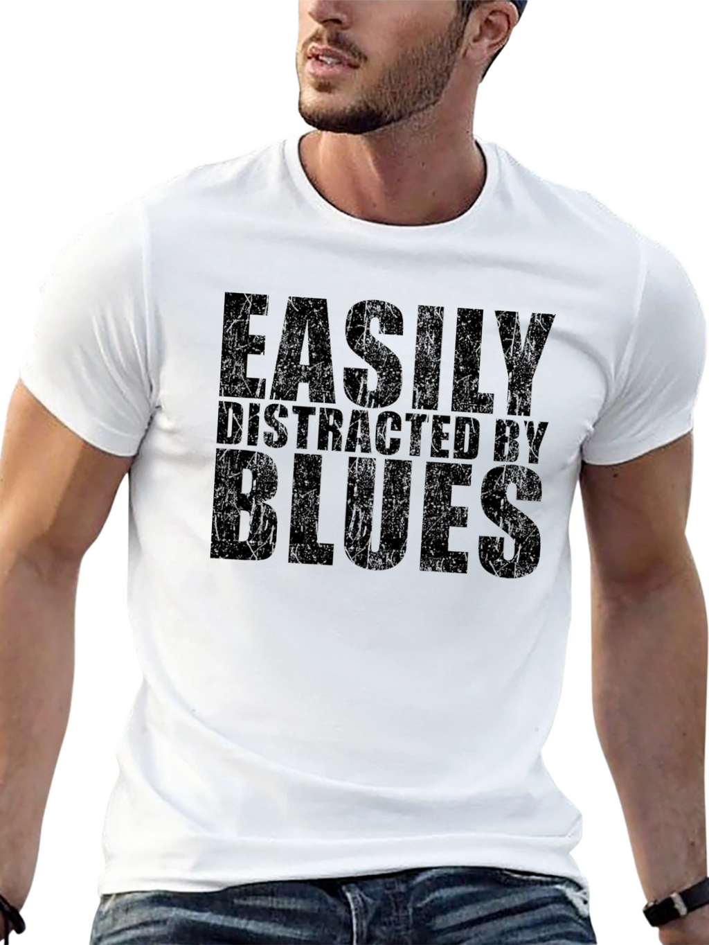 Easily Distracted by Blues - Novelty T-Shirt