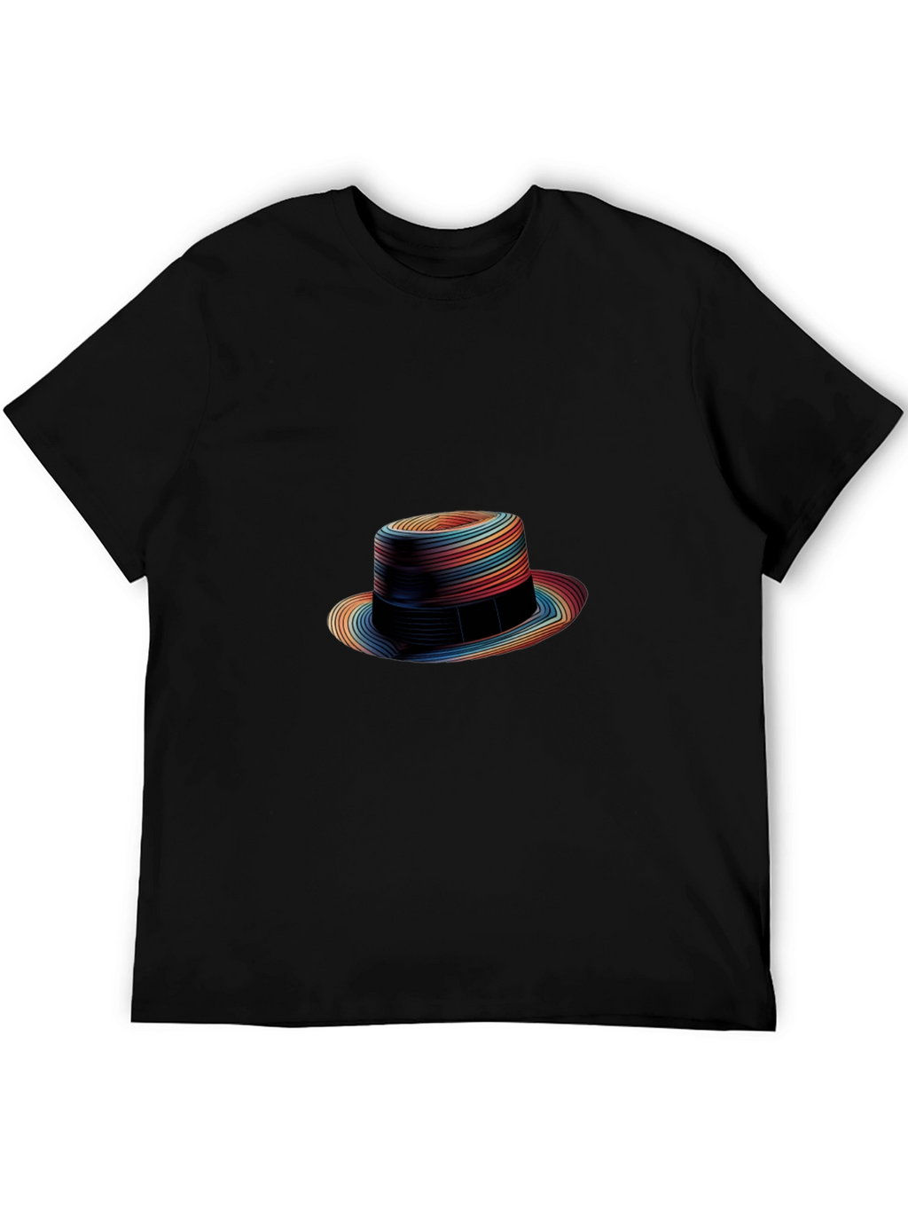 Rainbow Striped Fedora Graphic Tee