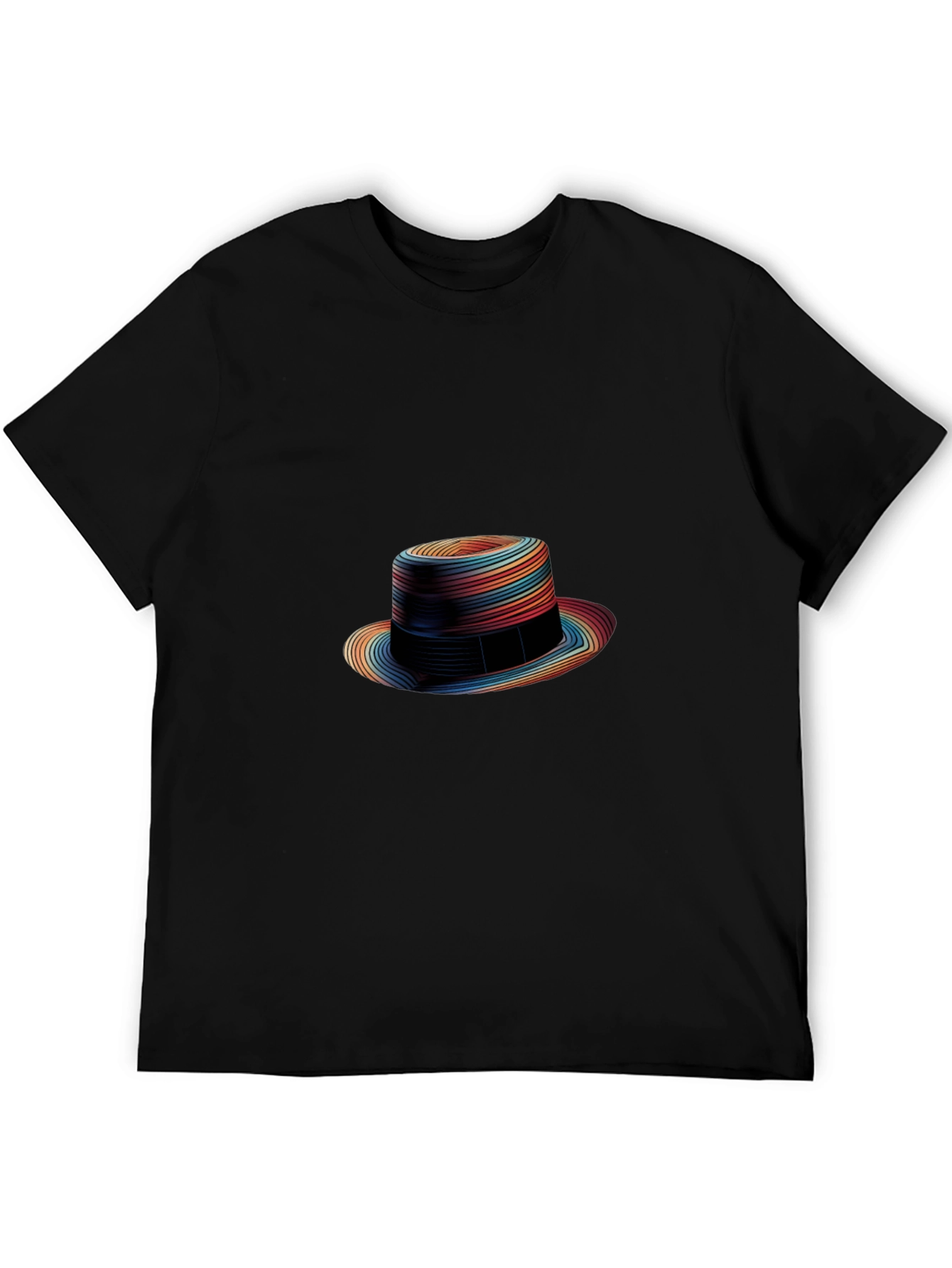 Rainbow Striped Fedora Graphic Tee