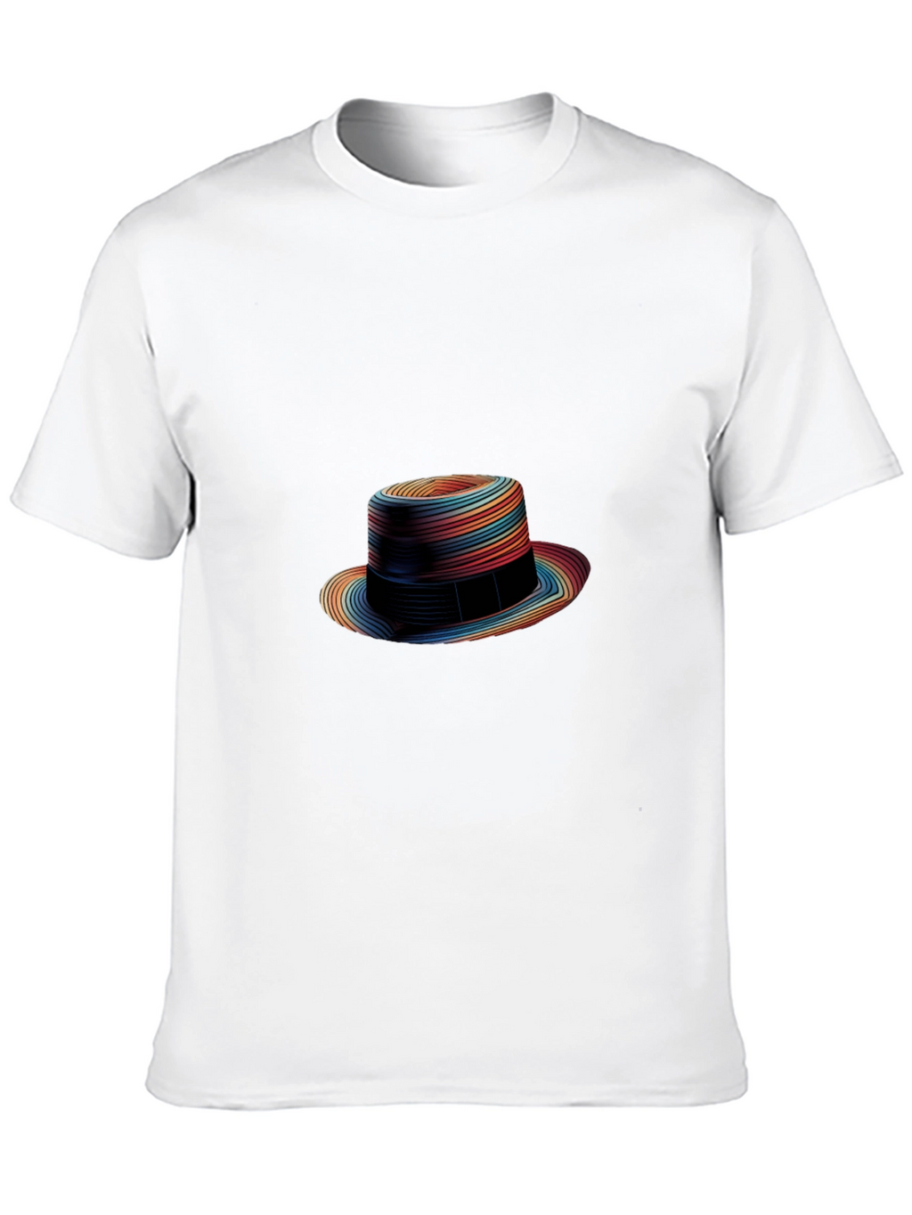 Rainbow Striped Fedora Graphic Tee