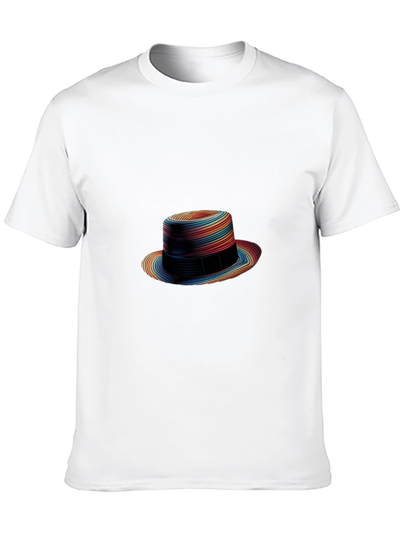 Rainbow Striped Fedora Graphic Tee