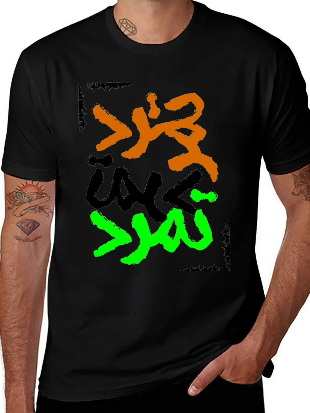 Graphic Tee - Arabic Design Black