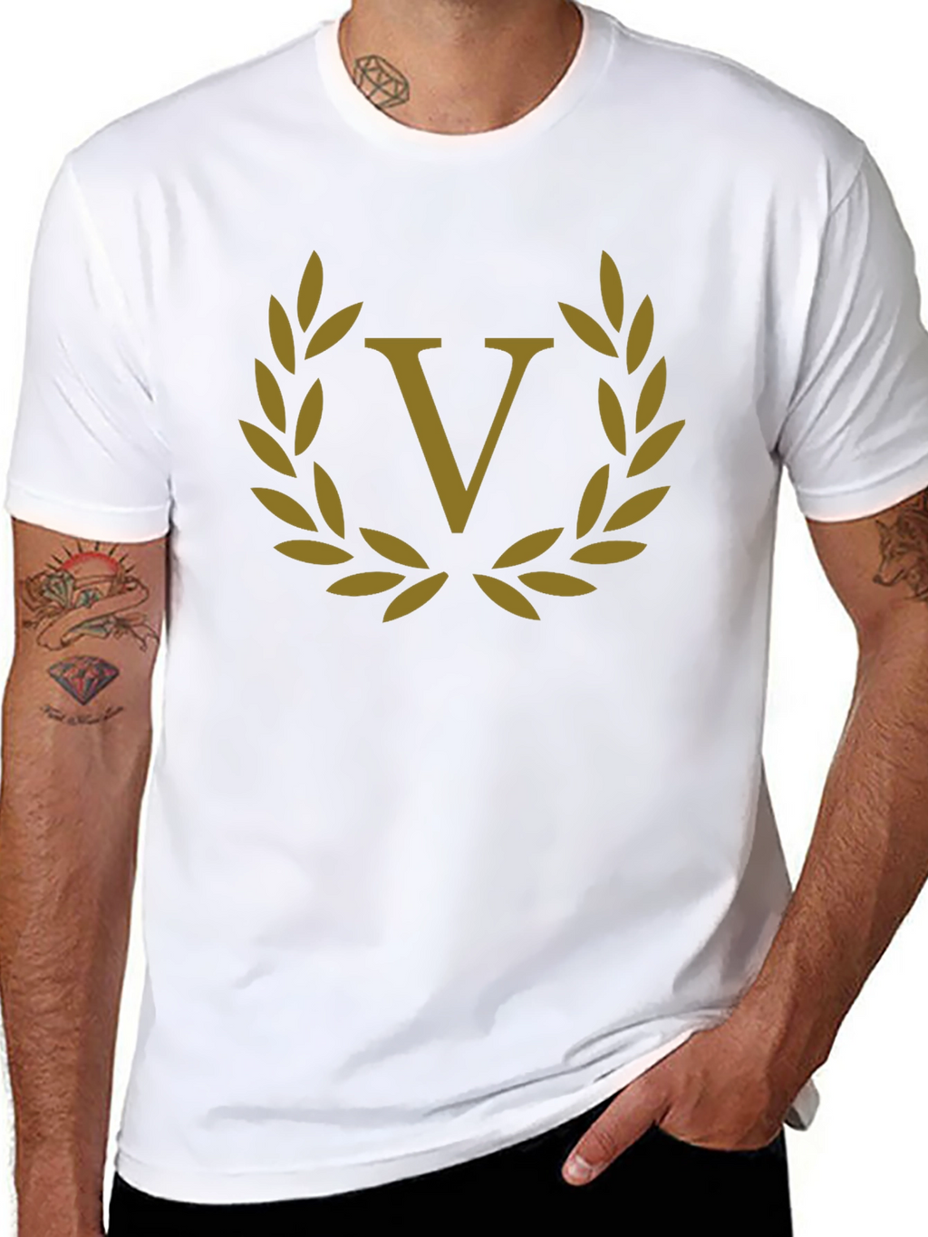 Laurel Wreath V Black T-Shirt