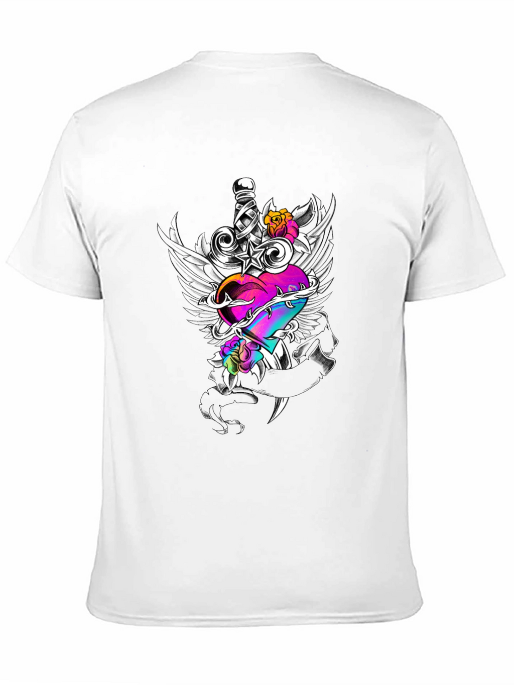 Dagger Through Heart Graphic T-Shirt