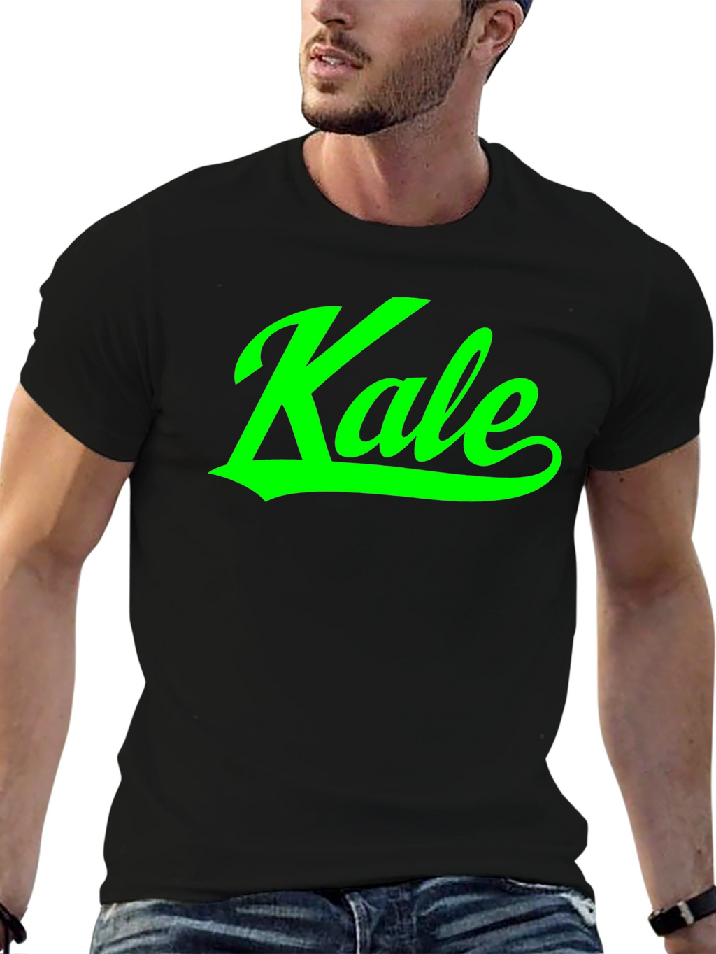 Kale Graphic Print Black T-Shirt