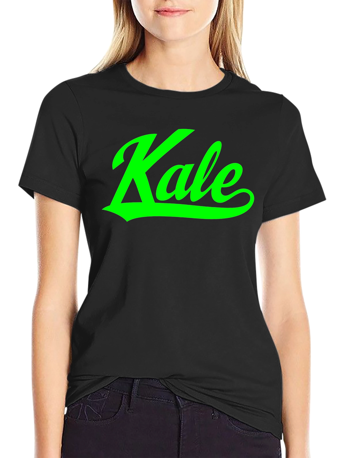 Kale Graphic Print Black T-Shirt
