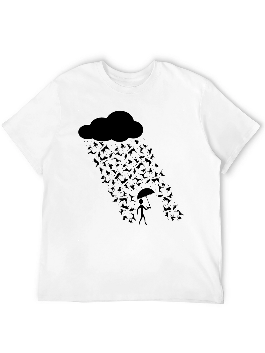 Humorous Raining Cats Graphic T-Shirt