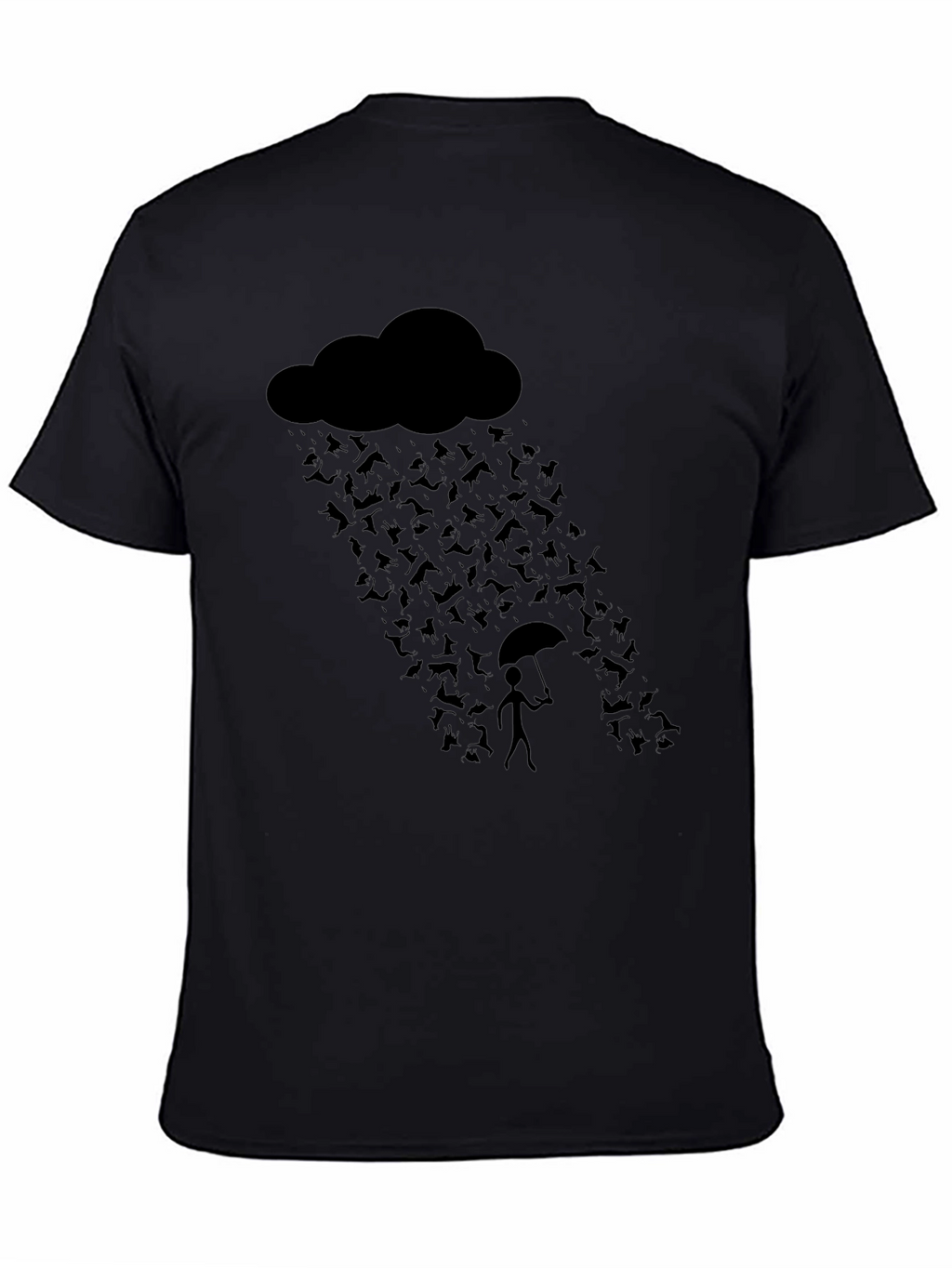 Humorous Raining Cats Graphic T-Shirt