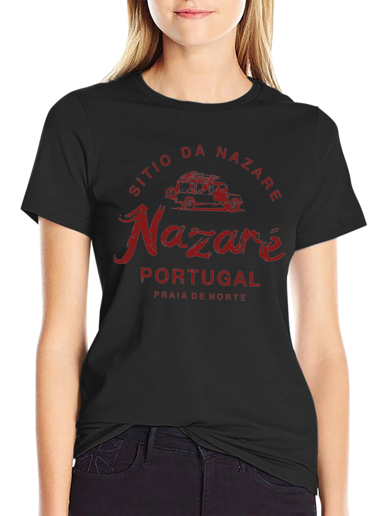 Nazare Portugal T-Shirt Beach Surf Tee
