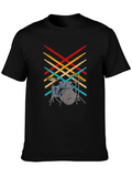 Drum Set T-Shirt - Retro Drumsticks Music Tee