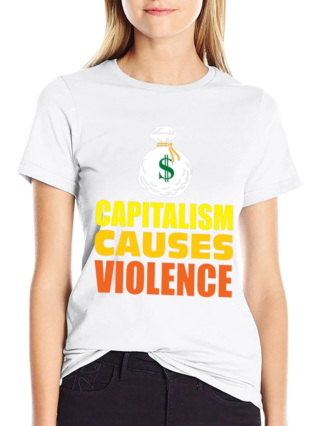 Capitalism Causes Violence Graphic T-Shirt