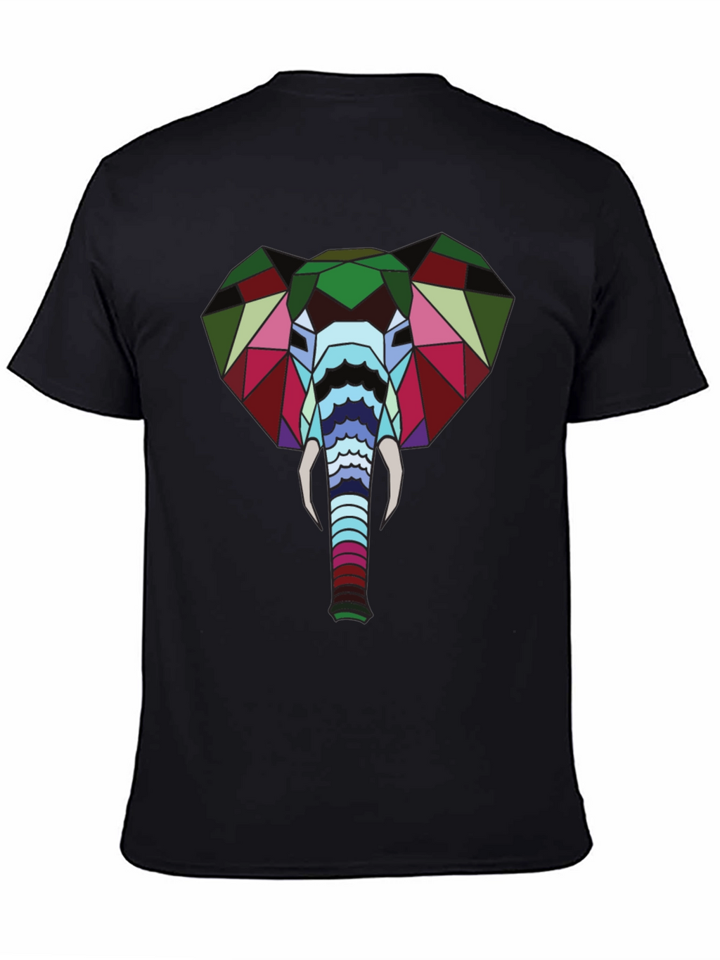 Geometric Elephant Graphic Tee - Stylish Mens Black T-Shirt