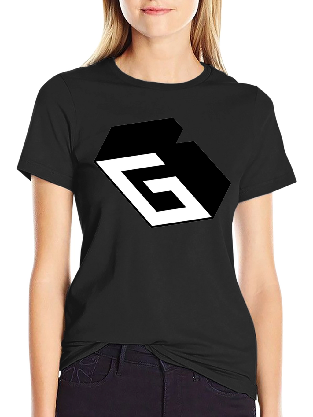 Geometric G Black Graphic Tee - Modern Style