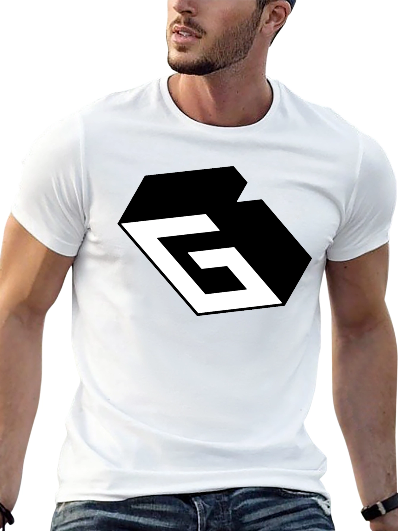 Geometric G Black Graphic Tee - Modern Style