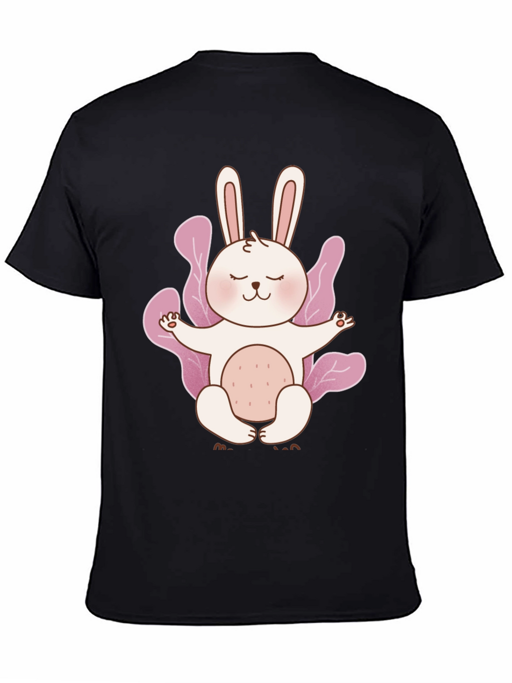 Meditating Bunny Black T-Shirt