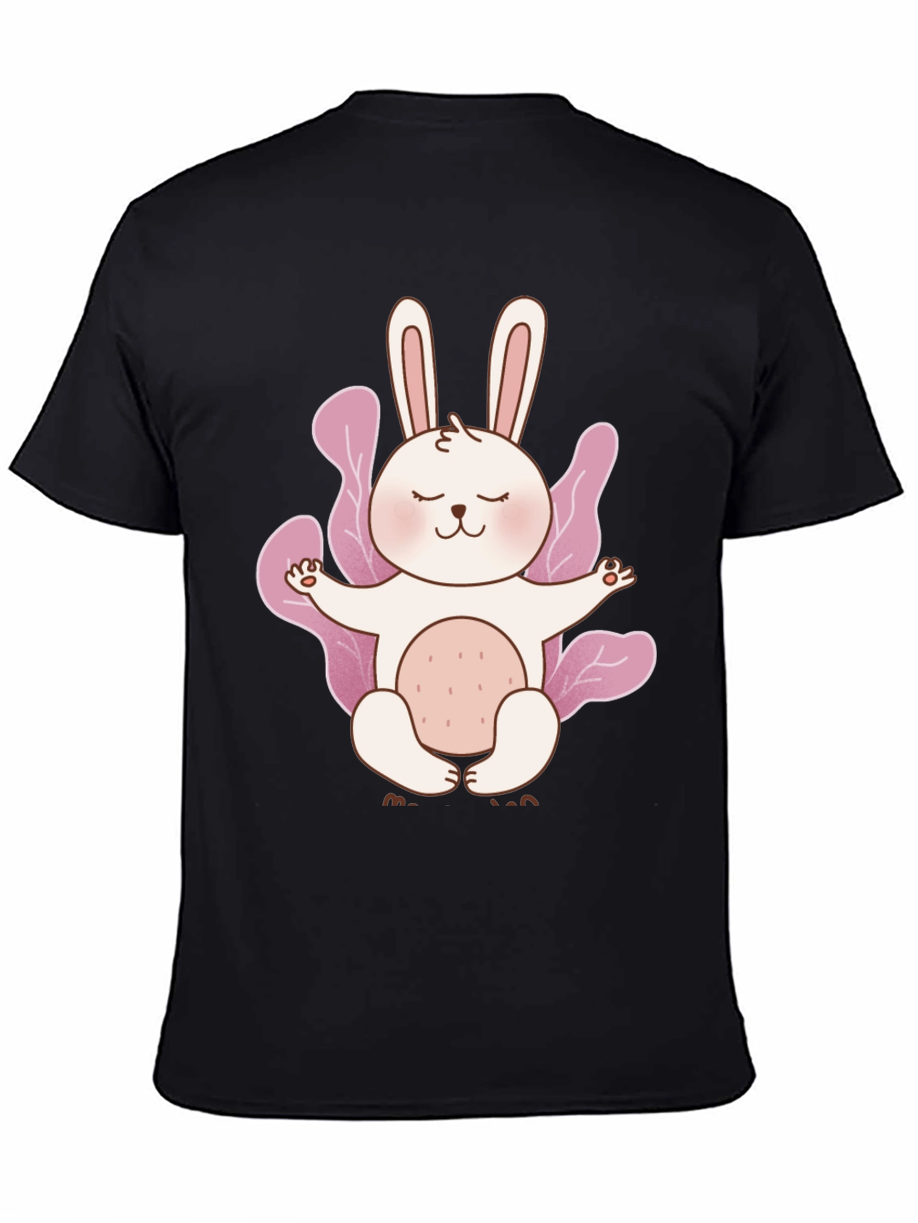 Meditating Bunny Black T-Shirt
