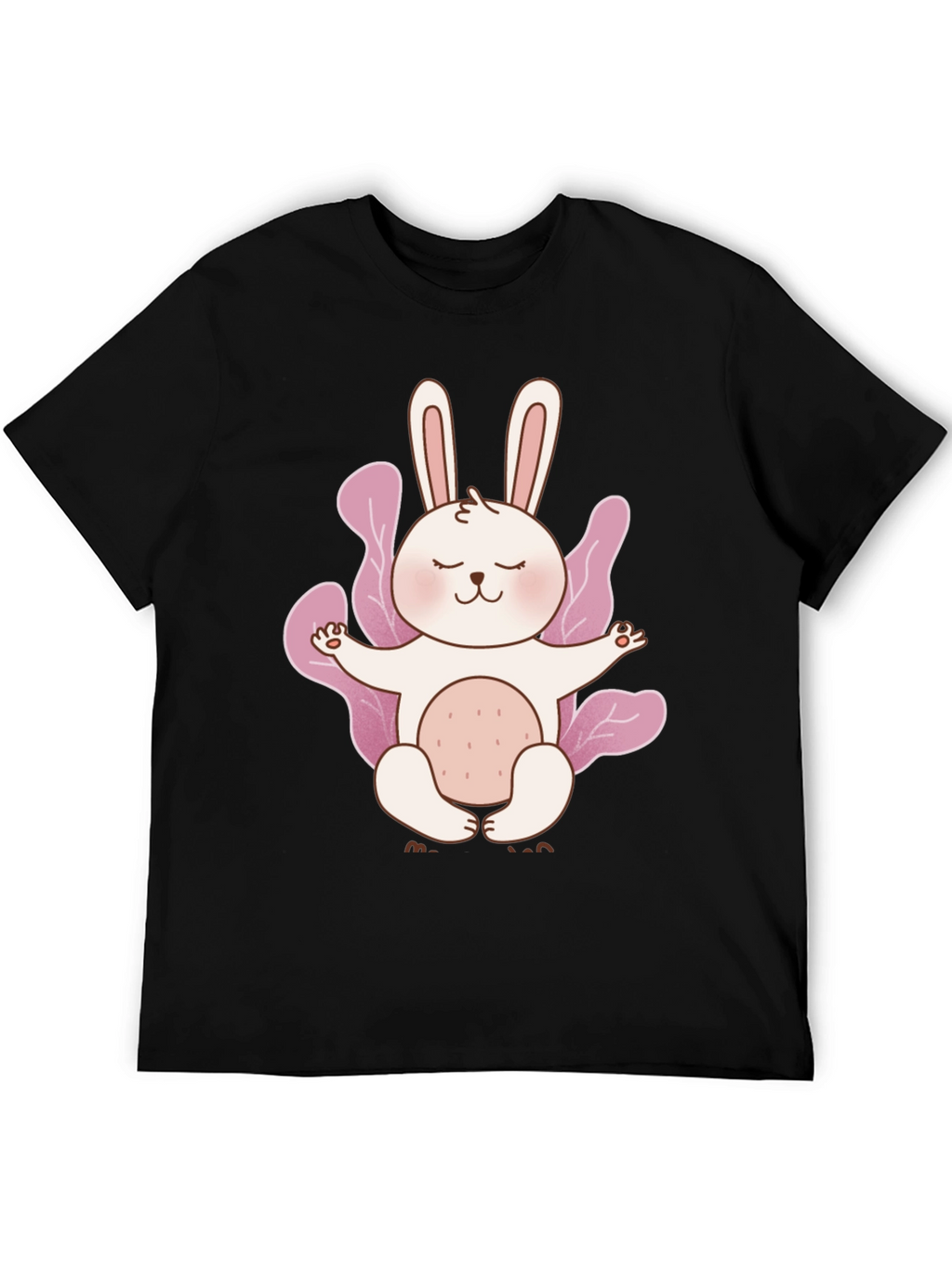 Meditating Bunny Black T-Shirt
