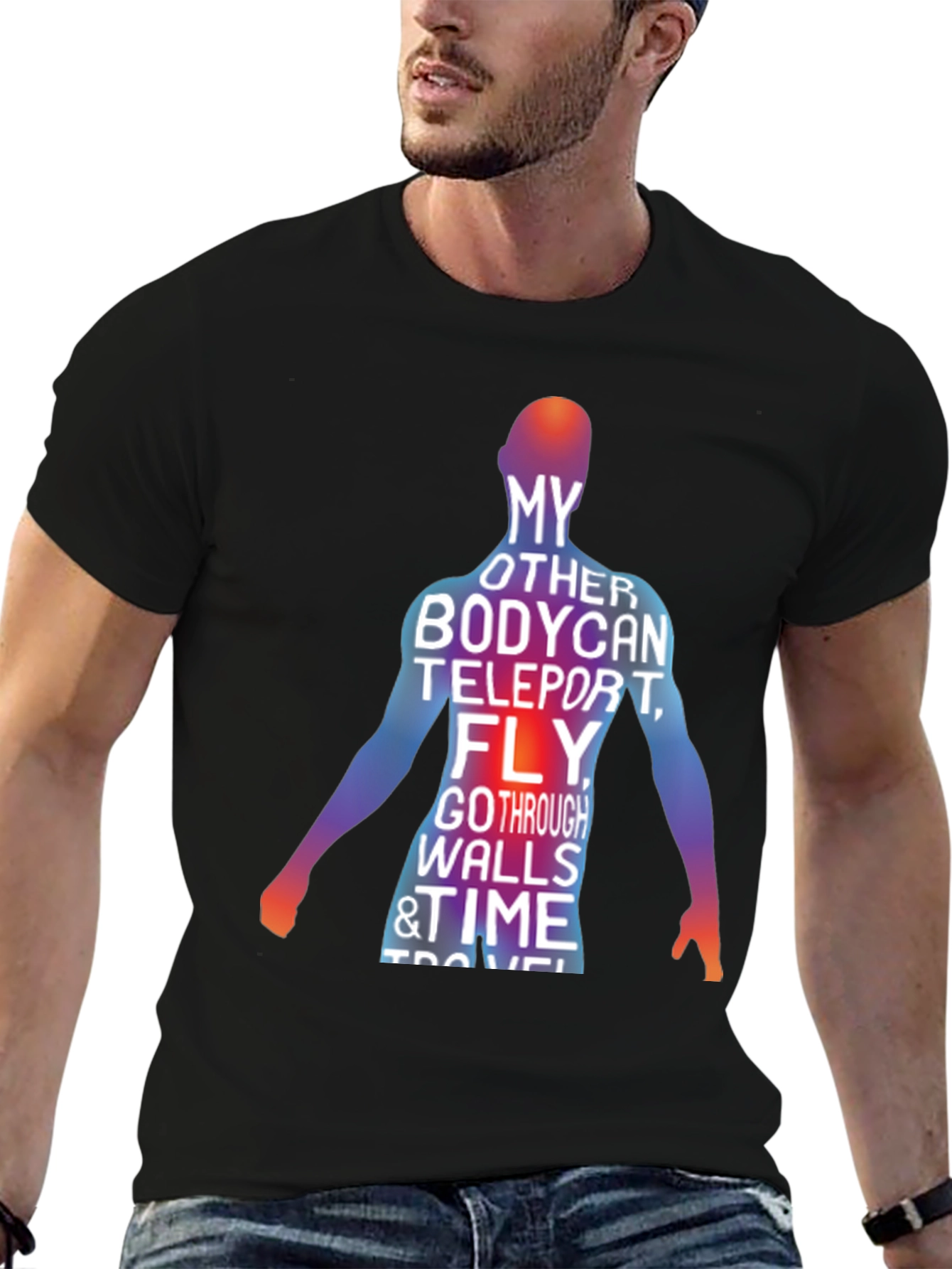 Teleporting Body Mens Graphic Tee