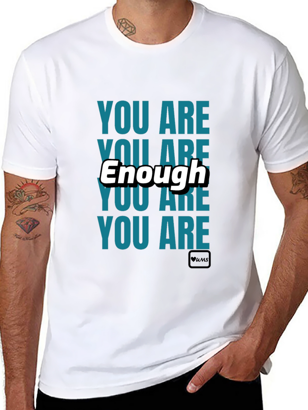You Are Enough Black Graphic T-Shirt