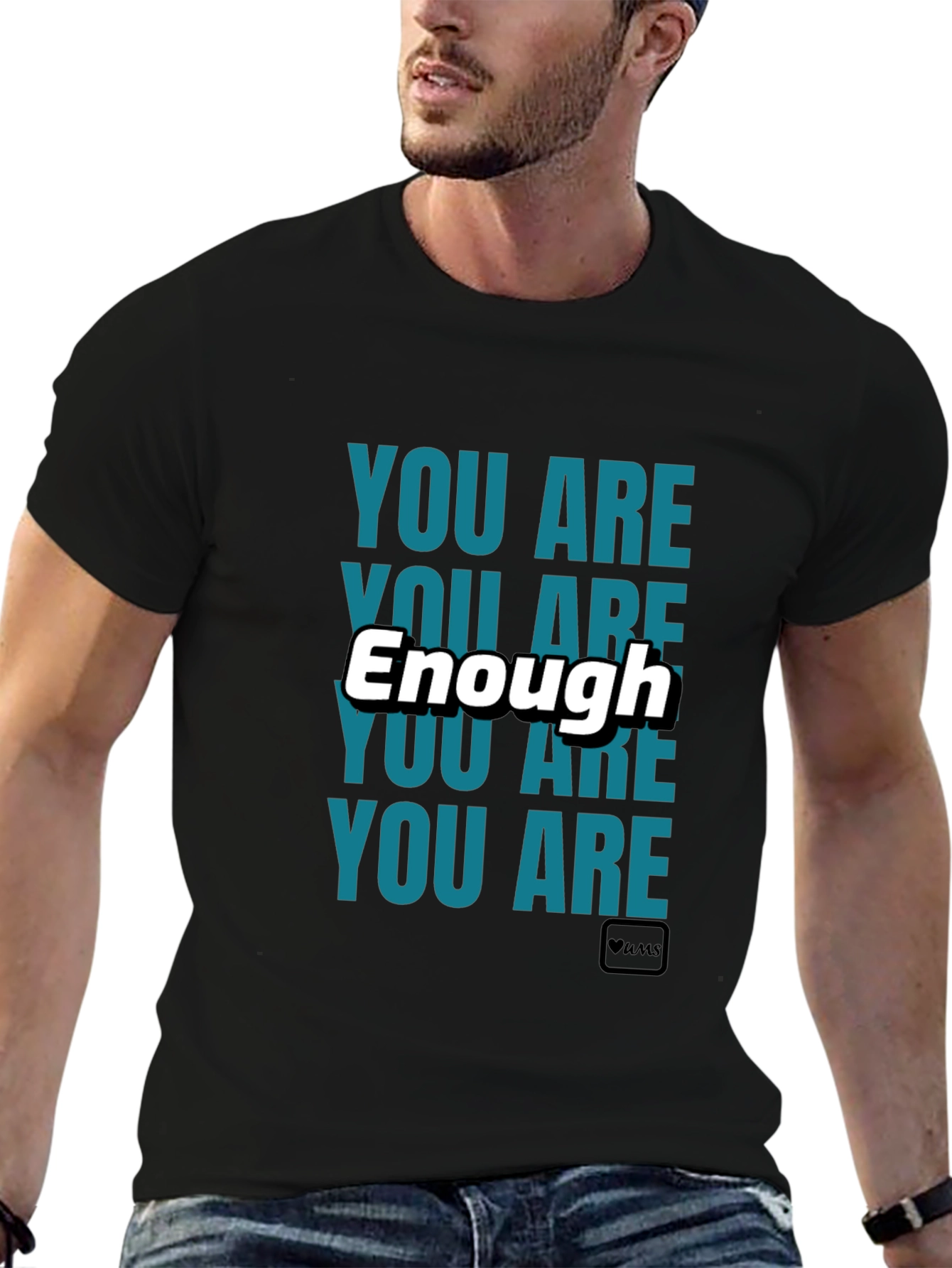 You Are Enough Black Graphic T-Shirt