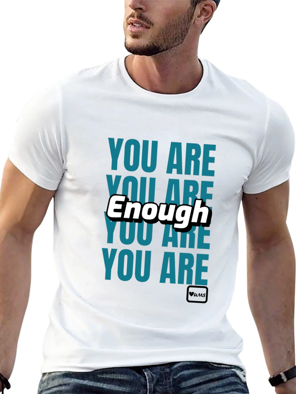 You Are Enough Black Graphic T-Shirt