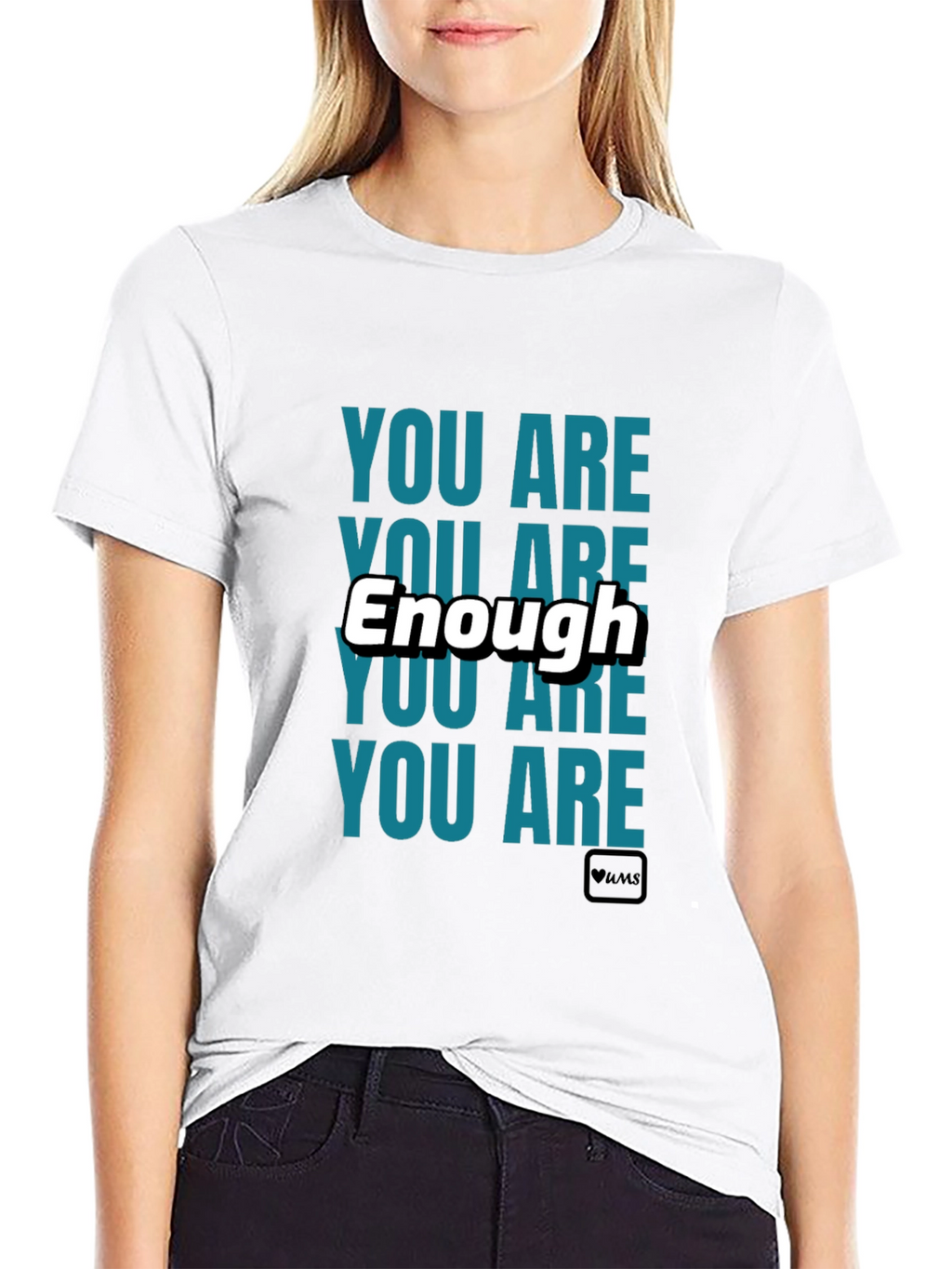 You Are Enough Black Graphic T-Shirt
